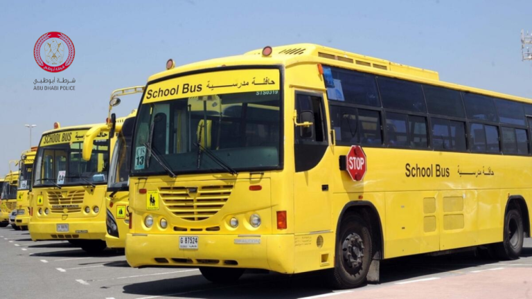 A fine of 1000 AED and 10 Traffic Points for Not Stopping at the "Stop" Signal for School Buses