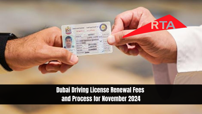 Dubai Driving License Renewal Fees and Process for November 2024