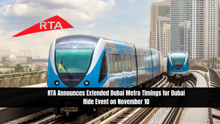 RTA Announces Extended Dubai Metro Timings for Dubai Ride Event on November 10